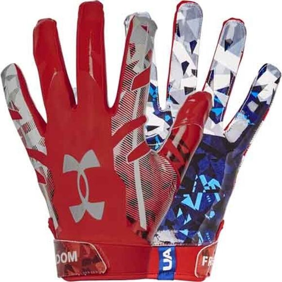 Under Armour UA F8 Limited Edition Freedom GlueGrip Football Gloves UAF8 Mens LG - Picture 1 of 3